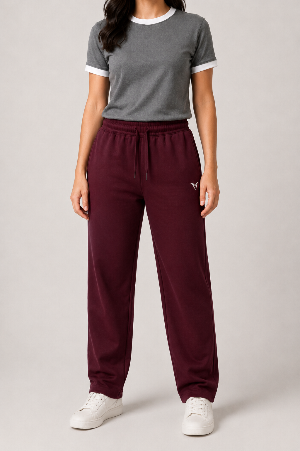 Women Burgandy Active Pant
