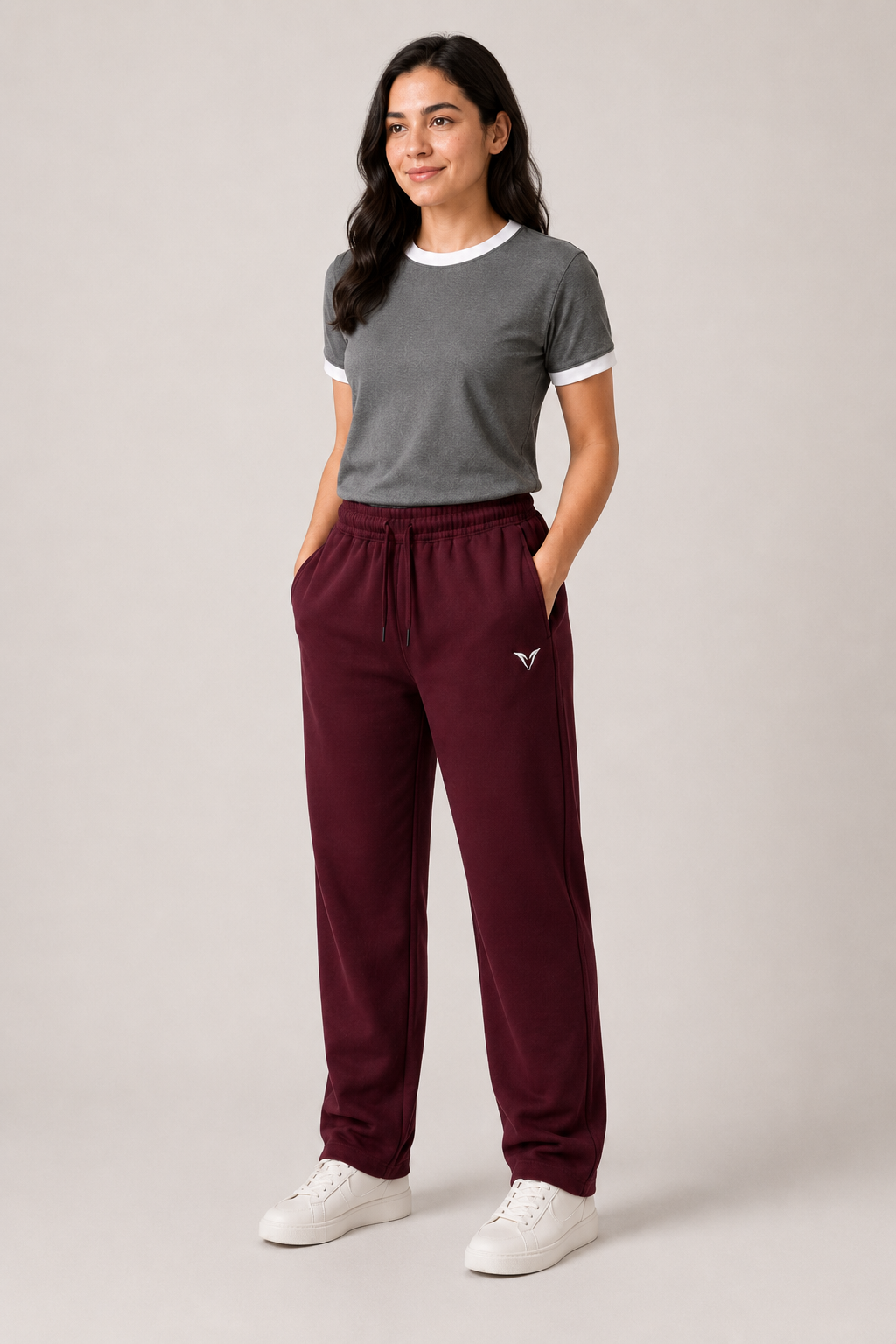 Women Burgandy Active Pant