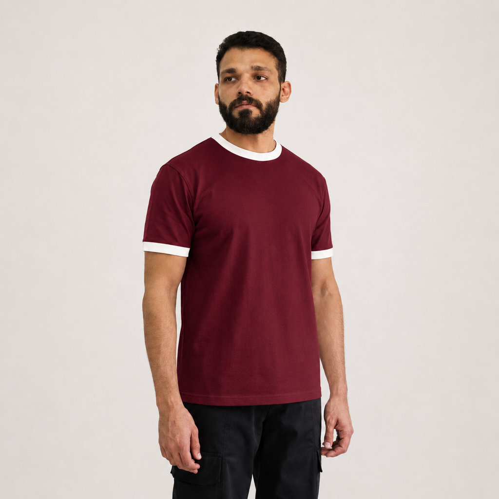 Burgandy Ringer T-Shirt