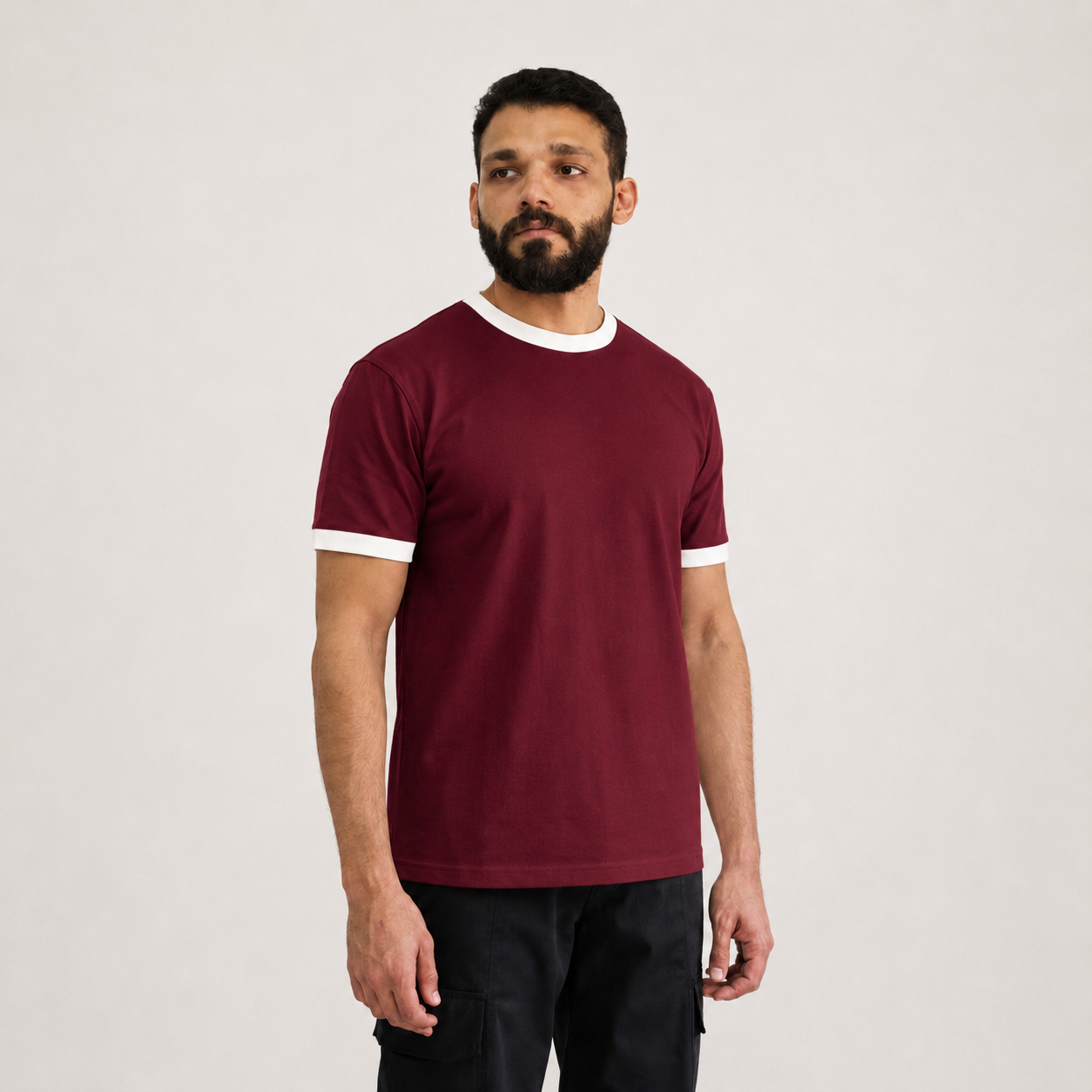 Burgandy Ringer T-Shirt