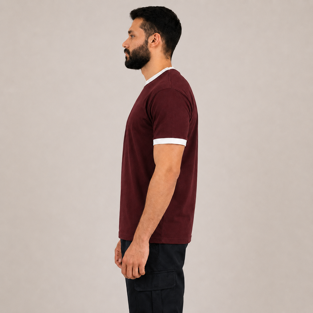 Burgandy Ringer T-Shirt