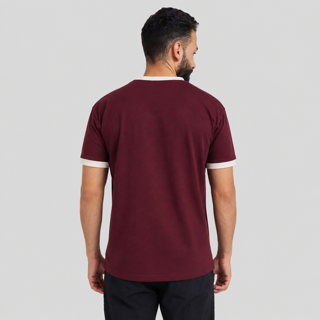 Burgandy Ringer T-Shirt