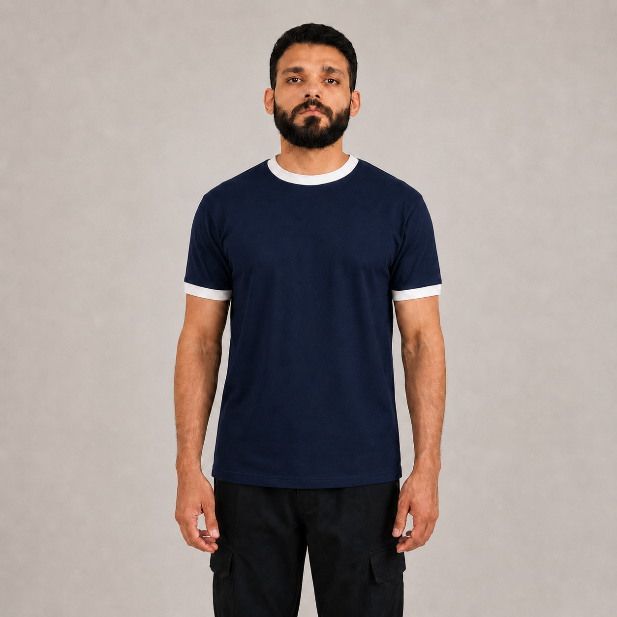 Navy Blue Ringer T-Shirt