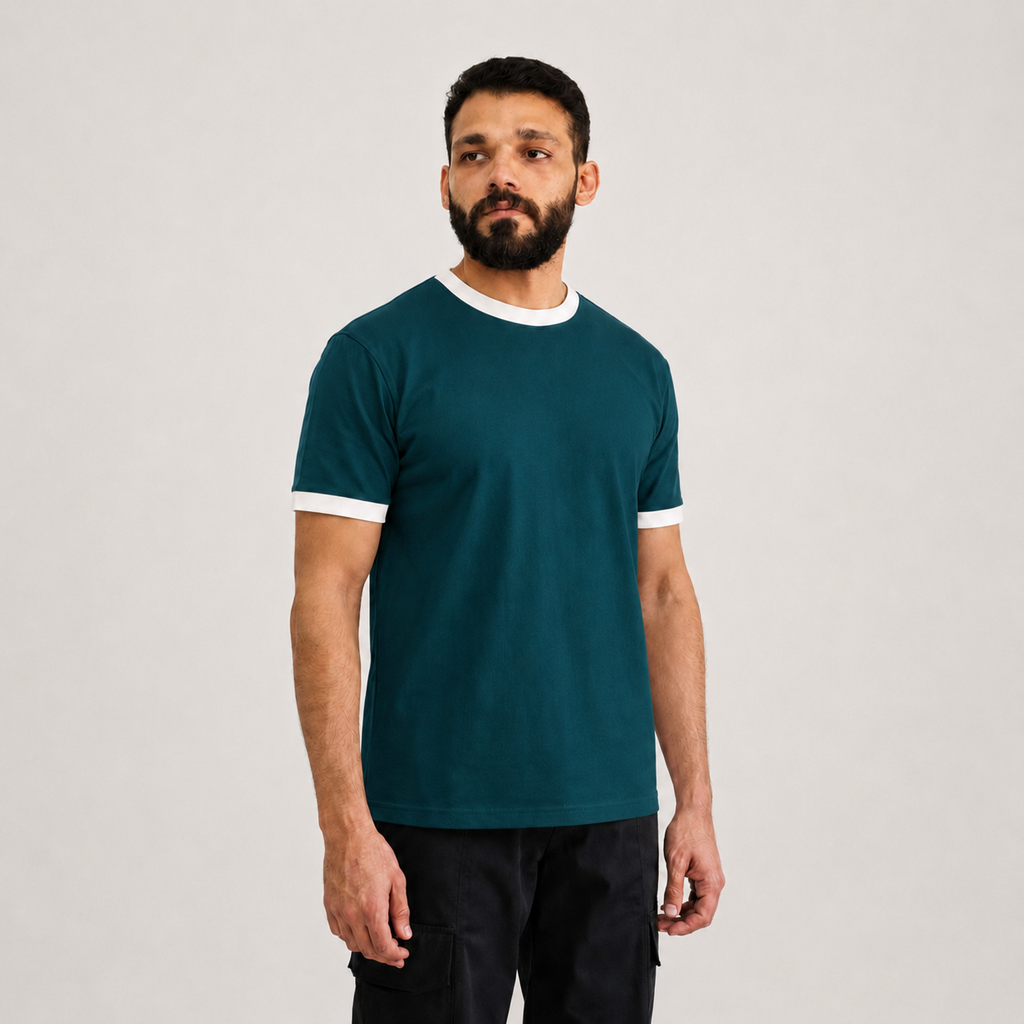 Dark Teal Ringer T-Shirt