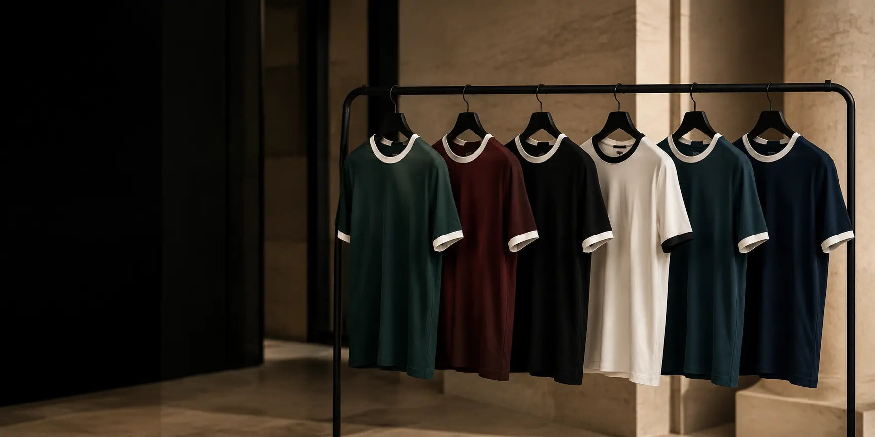 Six RIVV Ringer T-Shirt colors